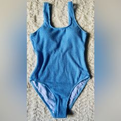 Size S Color Baby Blue Fitted Textured Swimwear For Spring, Casual Textured Swimwear, Blue Fitted Casual Swimwear, Casual Fitted Blue Swimwear, Casual Blue Fitted Swimwear, Textured Blue Swimwear For Summer, Blue Textured Swimwear For Pool, Blue Textured Swimwear For Swimming, Textured Blue Swimwear For Pool