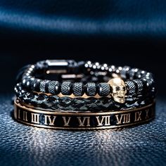 Lion King – Royal Jewlz Black Silver Bracelet, Roman Bracelet, Multiple Bracelets, Twisted Bangle, Gold Skull, Skull Bracelet, Couple Jewelry, Black Skulls, Black Bracelets