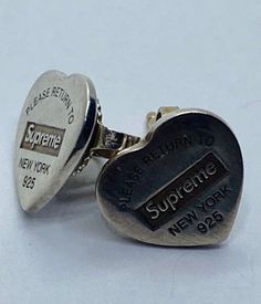 Authentic Supreme Tiffany & Co. Return to Tiffany Heart Tag Stud Earrings Silver.   Original supreme box included. No pouch  they measures about 10mm Supreme Tiffany, Return To Tiffany, Stud Earrings Silver, Heart Tag, Fine Jewellery Earrings, Tiffany Heart, Earrings Silver, Silver Earrings Studs, Tiffany & Co.