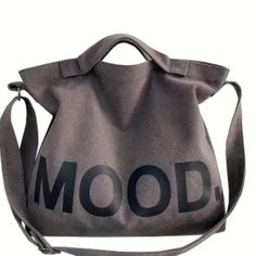 New*** Letter Mood Print Casual Canvas Crossbody Shoulder Bag Large Capacity Zipper Closure Trendy Unisex Adjustable Strap Spacious And Practical: Large Capacity To Hold All Your Essentials Durable Material: Made Of High-Quality Canvas For Long-Lasting Use Casual Spring Shoulder Bag With Letter Print, Trendy Gray Canvas Bag, Printed Canvas Bag, Casual Tote Bag, Canvas Messenger Bag, Canvas Crossbody Bag, Canvas Handbags, Casual Tote, Shoulder Tote Bag