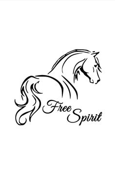 a horse logo with the words free spirit