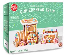 the gingerbread train kit is in its box