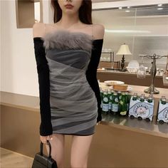 - Fur Is Removable - Open Box (Never Used) Dress With Fur, Short Party Dress, Party Dress Long Sleeve, Lace Short, Party Dress Long, Dress Long Sleeve, Open Box, Dress Long, Lace Shorts