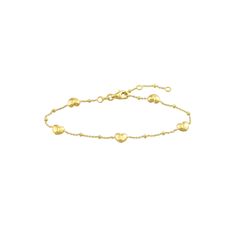 Wear your heart for all to see with this 14k gold puffed heart station bracelet.Click on this JEWELRY & WATCHES GUIDE to learn about fit, styles, materials and more! Clasp: lobster claw Nickel free Metal: 14k gold Length: 7.25 in. Packaging: boxed Finish: polished Size: 7.25". Gender: female. Age Group: adult. Yellow Gold Bracelets With Heart Beads, Yellow Gold Heart Beads Bracelet, Elegant Yellow Gold Bracelet With Heart Beads, Elegant Yellow Gold Heart Bracelet With Beads, Classic Yellow Gold Heart Bracelet, Elegant Yellow Gold Heart Beads Bracelet, Station Bracelet, Puffed Heart, Lobster Claw