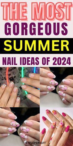 Cute Summer Nail Ideas, Red Summer Nails, Cute Summer Nail Designs, Summer Nail Ideas, Easter Nail Designs, Summer Nail Designs, Cute Summer Nails, Gel Designs