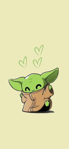 the baby yoda is sitting down with its head on top of a small bowl