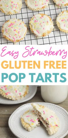 an easy gluten free pop tarts recipe with white frosting and sprinkles