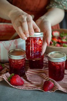 Ball® Classic Strawberry Jam — Under A Tin Roof Rhubarb Chutney, Jam Canning, Planters Punch, Canning Jam Recipes, Canned Blueberries, Charcuterie Spread, Canning Recipe, Canning Jam