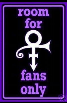 the room for fans only sign in purple and black with an image of an anchor on it