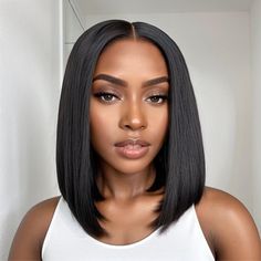 PRICES MAY VARY. Save Time & Money: Glueless Wigs Human Hair Pre Plucked Pre Cut, Don't Need Any Glue and Skills, No Harm to Skin. Install Within 30 Seconds, It's Convenient to Put on or Take off, Very Friendly for Beginners. More Comfortable to Wear: Wear and Go Glueless Wig Use Upgraded 3D Elastic Dome Cap, Skin-Friendly Material Make It Soft and Breathable, More Comfortable to Wear. Medium Size Cap, with A Removable Adjustable Elastic Belt and Two Combs to Keep The Wig Secure. Straight Bob Wi Bob Clip In Extensions, Straight Hair Cuts Medium, Glueless Wigs Black Women, Natural Hair Bob Cut, Short Bob Lace Front Wigs, Short Wigs For Black Women, Black Bob Wig, Natural Hair Bob, Bob Wigs For Black Women