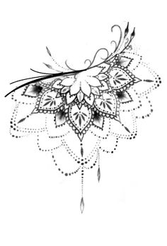 a black and white drawing of a flower