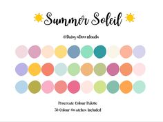 an advertisement for the summer soli event with colorful circles and stars on it,