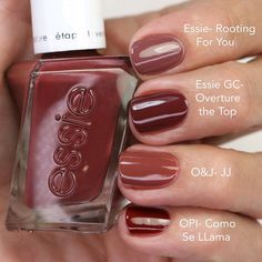 Autumn Nail Polish Colors, Essie Rooting For You, True Autumn Nails, Soft Autumn Nails, Copper Nail Polish, Nail Colors For Brown Skin, Essie Nail Polish Fall, Orly Nail Polish Colors, Essie Gel Polish