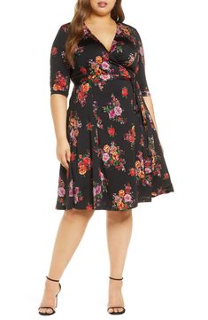 Kiyonna Essential Wrap Dress (Plus Size) | Nordstrom Wrap Dress Plus Size, Wedding Guest Outfit Fall, Plus Size Wedding Guest Dresses, Fall Wedding Guest Dress, Guest Attire, Timeless Dress, Wedding Attire Guest, Princess Seams, Outfit Combinations