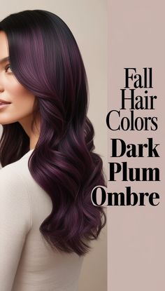 Hot Chocolates Bob with Fall Hair Shades 🍫 Dark Hair With Colored Highlights, Plum Highlights, Purple Hair Tips, Plum Hair Color, Hair Colors For Dark Hair, Deep Plum Hair, Fall Hair Colors Dark, Burgundy Brown Hair