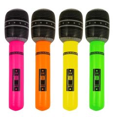 four microphones with different colors and designs