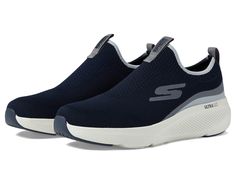 PRICES MAY VARY. SKECHERS GO RUN: keep up the pace in enhanced comfort and stability with the Skechers Go Run Elevate sneaker (tennis shoe); just slip-on these trainers and go WELL CUSHIONED: similar to Skechers Max Cushioning mens options; these feature a flexible upper (top of shoe) design for a comfortable fit; breathable mesh upper for cooling effect (ventilation that helps feet breathe) AIR COOLED GOGA MAT (TOPPED INSOLE CUSHION): when comparing to memory foam; the lightweight Goga Mat offe Shoe Design, Athlete Workout, Workout Running, Kids Luggage, Road Running, Running Shoes Sneakers, Luxury Store, Running Shoe, Pharmacy Gifts