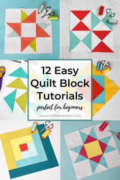 the instructions for how to make an easy quilt block