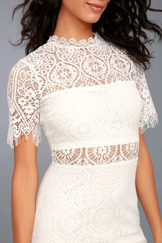 Remarkable White Lace Dress 5 White Chic, White Lace Dress, Lace Short, Midi Sheath Dress, Short Sleeve Mini Dress, Lace Midi Dress, Lace White Dress, Dress Lace, Club Dresses