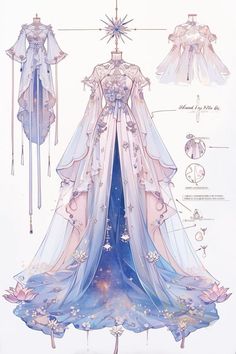 Dreamy Gowns, Elegant Ball Gowns, Dress Design Drawing, Royal Clothing, Clothing Design Sketches, Fantasy Dresses, Fashion Drawing Dresses, Royal Dresses, Dress Design Sketches