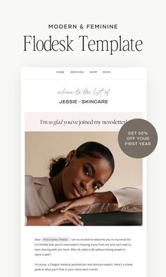 the modern and feminine website design