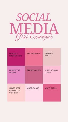 the social media guide is shown in pink