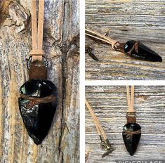 Arrowhead Necklace! A beautiful and unique "leather wrapped" black obsidian arrowhead pendant necklace! A little bit "bohemian" this is the perfect necklace for both men and women... This pendant measures 1 3/4" in height and 1" in width.... The perfect Father's Day gift.... Please select from the drop down menu the length you would like.... Thank you for taking time to browse my shop "Veronica Rose Designs".. Handmade Black Arrowhead Necklace, Arrowhead Pendant Necklace, Black Stone Necklace, Obsidian Arrowhead, Arrowhead Pendant, Mens Leather Necklace, Arrowhead Necklace, Necklace Mens, Necklace Leather