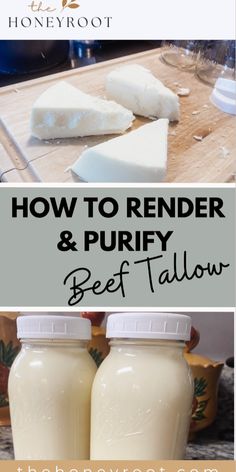 how to render and purify beef tallows in the kitchen with text overlay