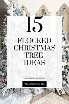 Flocked Christmas Tree Ideas Rose Gold White And Silver Christmas Tree, Flocked Trees