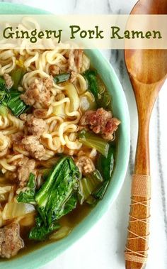 a bowl of soup with noodles, meat and broccoli