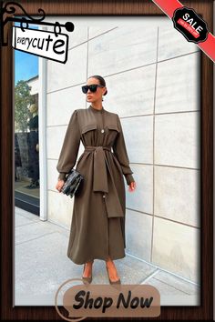 High Neck Cardigan Long Sleeve Elegant Dress Knee-length Solid Color Shirt Dress For Fall, Solid Color Knee-length Shirt Dress For Fall, Fall Solid Color Knee-length Shirt Dress, Chic Stand Collar Midi Dress For Work, Casual Collared Midi Dress For Winter, Spring Workwear Midi Dress With Stand Collar, Chic Midi Dress With Stand Collar For Work, Fall Long Sleeve Solid Color Midi Dress, Long Fall Shirt Dress With Pockets