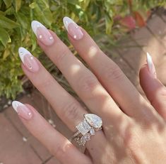 Gorgeous press on acrylic nails White French Tip Acrylic Nails, White French Tip Acrylic, Nails White French Tip, Nails White French, Nails Pearl, Nails With Design, Almond Press On Nails, Nails Glossy, Nails Stiletto