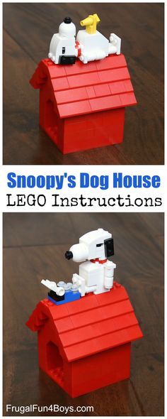 lego instructions for snoopy's dog house and how to make it with them