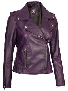 Introducing the Women's Purple Asymmetrical Cafe Racer Leather Jacket – a captivating blend of sophistication and edgy style. This remarkable piece of outerwear is designed to make a bold fashion statement, infusing your wardrobe with a vibrant pop of color and timeless charm. Specification: 100% Real Lambskin Leather. Internal full soft polyester lining. Biker style with smooth asymmetrical zip-fastening. Two outside and one inside pocket. Available in Purple color. Purple Motorcycle, Asymmetrical Leather Jacket, Purple Leather Jacket, Cafe Racer Leather Jacket, Lambskin Leather Jacket, Purple Jacket, Real Leather Jacket, Biker Leather, Jacket For Women