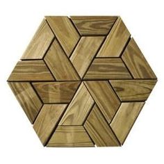 a wooden box with several pieces of wood in the shape of hexagonals