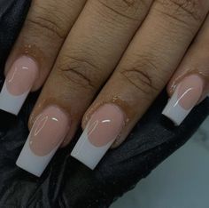 White Tip Acrylic Nails, Tapered Square Nails, Nagellack Trends, Ombre Acrylic Nails, Smink Inspiration, Short Square Acrylic Nails