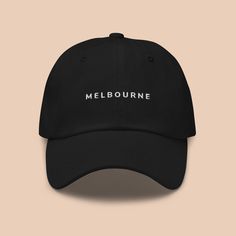 📣 DESC 📣 Capture the essence of Australia's cultural capital with our Melbourne Dad Hat - the perfect accessory for travelers and city lovers! Key Features: Durable, comfortable black dad hat Minimalist "MELBOURNE" embroidery Adjustable strap for perfect fit Ideal for Australia fans, coffee lovers, and urban explorers This stylish cap celebrates Melbourne, known for its vibrant culture, world-class coffee, and eclectic street art. Whether you've explored its famous laneways, enjoyed a flat whi Urban Curved Brim Hats For Travel, Urban Curved Brim Travel Hat, Urban Travel Cap, Travel Baseball Cap With Letter Print And Curved Brim, Curved Brim Baseball Cap With Letter Print For Travel, Black Baseball Cap For Travel, Black Cotton Hat For Travel, Black Cotton Travel Hat, Black Dad Hat One Size