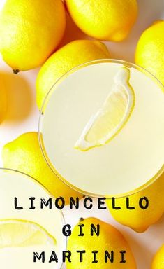 the lemonade gin martini is garnished with a slice of lemon