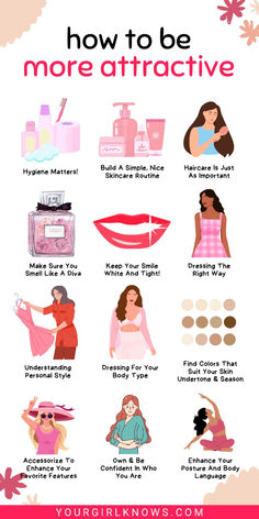 12 Legit Tips On How To Be More Attractive: You Won’t Believe How Easy They Are! Enhance your attractiveness with these 12 simple and effective tips. You'll be amazed at how easy it can be!  how to be more attractive | how to be attractive | skincare routine | skincare routine order | haircare | haircare routines | signature scent | signature scent perfume | signature scents for women | personal style | accessories | accessorize How To Improve Complexion, How To Look Even Prettier, How To Be Attractive Woman, How To Get Prettier Tips, How To Be Put Together Tips, How To Have A Bubbly Personality, How To Make Face Attractive, How To Improve My Style, How To Be Noticed At School