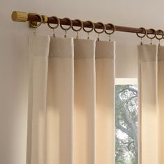 Round Metal Curtain Rings (Set Of 7) - Antique Brass Brass Curtain Rod White Curtains Living Room, Curtain Rods Bedroom, Bedroom Curtain Rods, Gold Curtain Rod, Insulate Windows, Modular Sofa Living Room, Tension Rod Curtains, West Elm Curtains, Bronze Curtain Rods