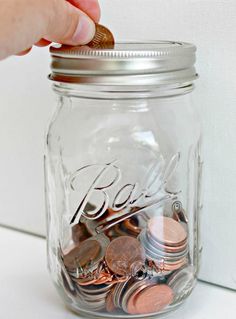 Coin Jar Aesthetic, Saving Money Aesthetic Jar, Savings Jar Aesthetic, Coin Jar Ideas, Money Jar Aesthetic, Coin Bank Ideas, Savings Aesthetic, Savings Account Aesthetic, Saving Jar