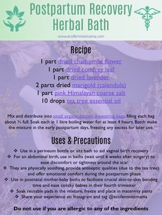 Pregnancy Herbs, Herbal Bath Recipes, Bath Herbs, Diy Bath Soak, Womb Healing, Spiritual Bath, Bath Recipes, Herbal Bath