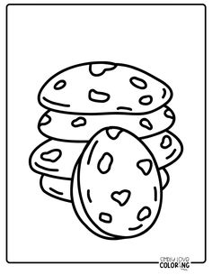 cookies with hearts on them coloring page