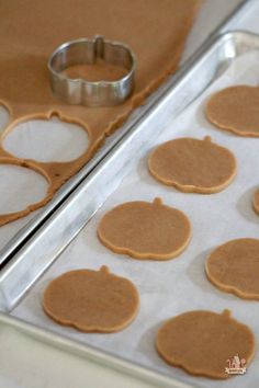 Pumpkin Spice Cut Out Cookie Recipe _ Sweetopia Cut Out Cookie, Cut Out Cookie Recipe, Recipe Pumpkin, Fall Cookies, Fall Treats, Cut Out Cookies, Pumpkin Dessert, Fall Baking, Halloween Cookies