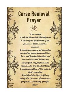 CURSE REMOVAL PRAYER PRINT ON DEMAND DIGITAL DOWNLOAD PRINTABLE Printable sizes are  8"x10" 11"x17" 16x20 18X24 Halloween Spell Book, Banishing Spell, Halloween Spells, Spells For Beginners, Magia Das Ervas, Wiccan Magic, Magic Spell Book