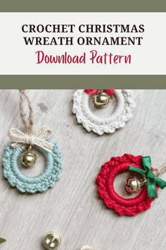 crochet christmas wreath ornament free pattern