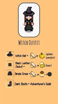 an image of the witch outfit in minecraft, with other items to choose from