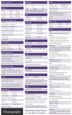 a purple and white poster with the names of different types of items on it, including text