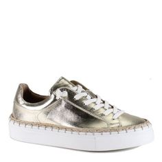 Shine bright in the EM BELISH by Diba True, your next go-to sneaker. The luxurious metallic leather and unique whip-stich detail make this lace-up sneaker stand out from the rest. Lace-up Sneaker Foil Leather Whip-Stich Detail Round Toe Tractor Supply, Shoe Tree, Genuine Leather Shoes, Leather Conditioner, Elastic Laces, Shoes Outlet, Leather Lace, Leather Care, Suede Shoes