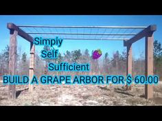 an arbor with the words simply self sufficient build a grape arbor for $ 6000